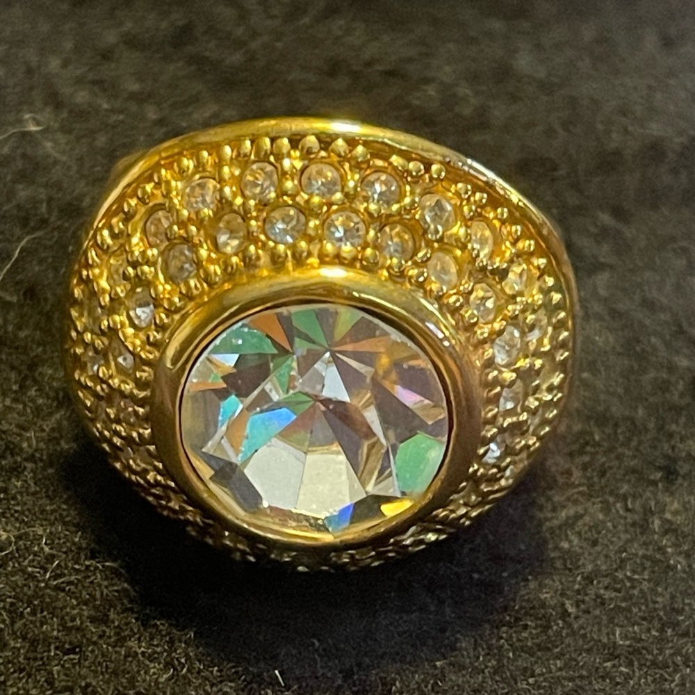 Gold Banded Diamond Ring Size 4.5